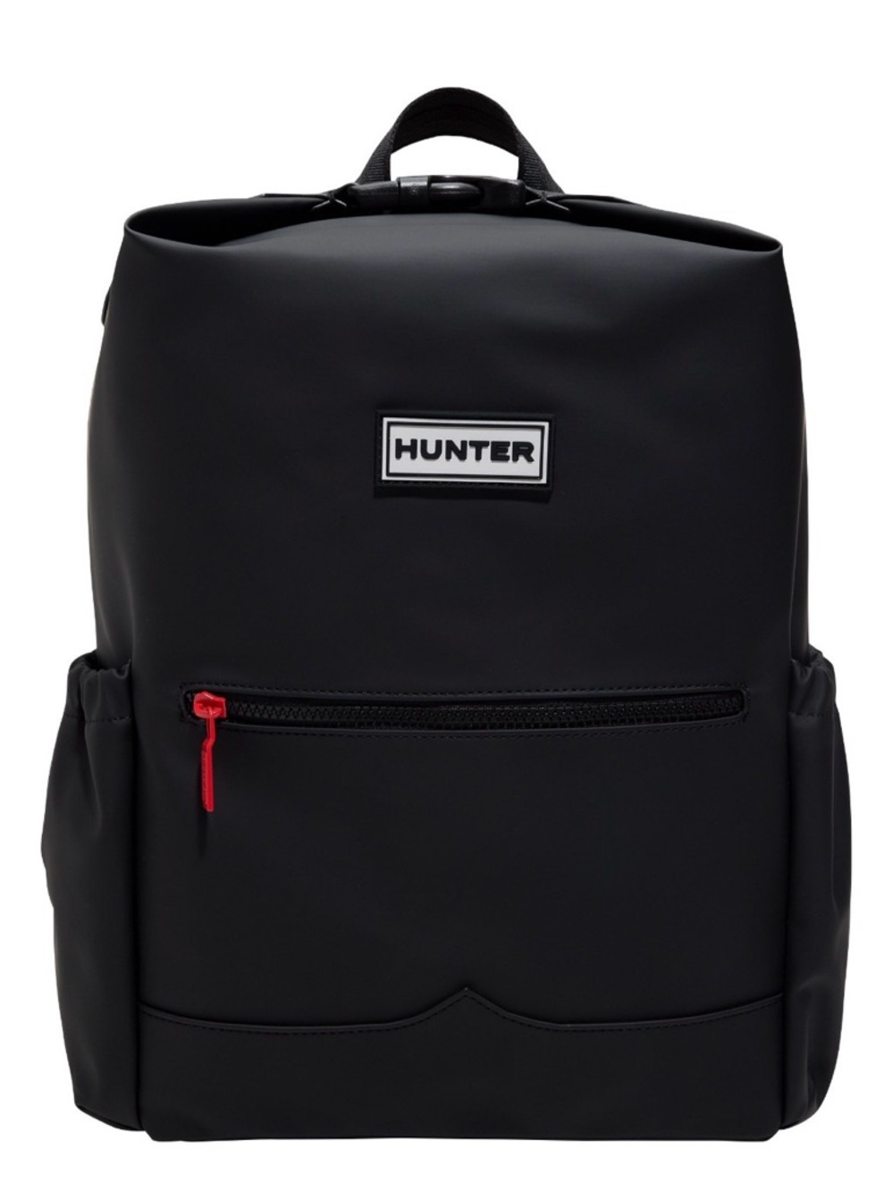 Hunter Black Backpack with Red Zip Pull